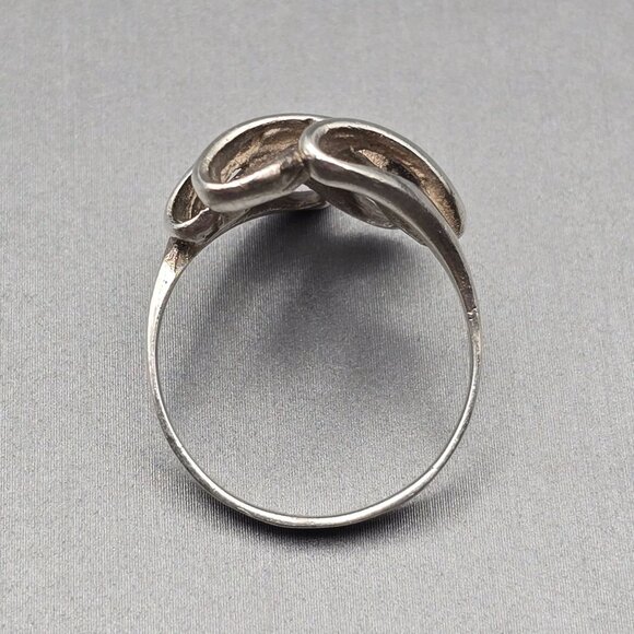 VTG Sterling Silver +925 Sculptural Swirl Ring Size 8 Abstract Wave 4.47g - Picture 5 of 9